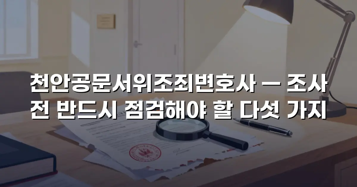 천안공문서위조죄변호사 — 조사 전 반드시 점검해야 할 다섯 가지