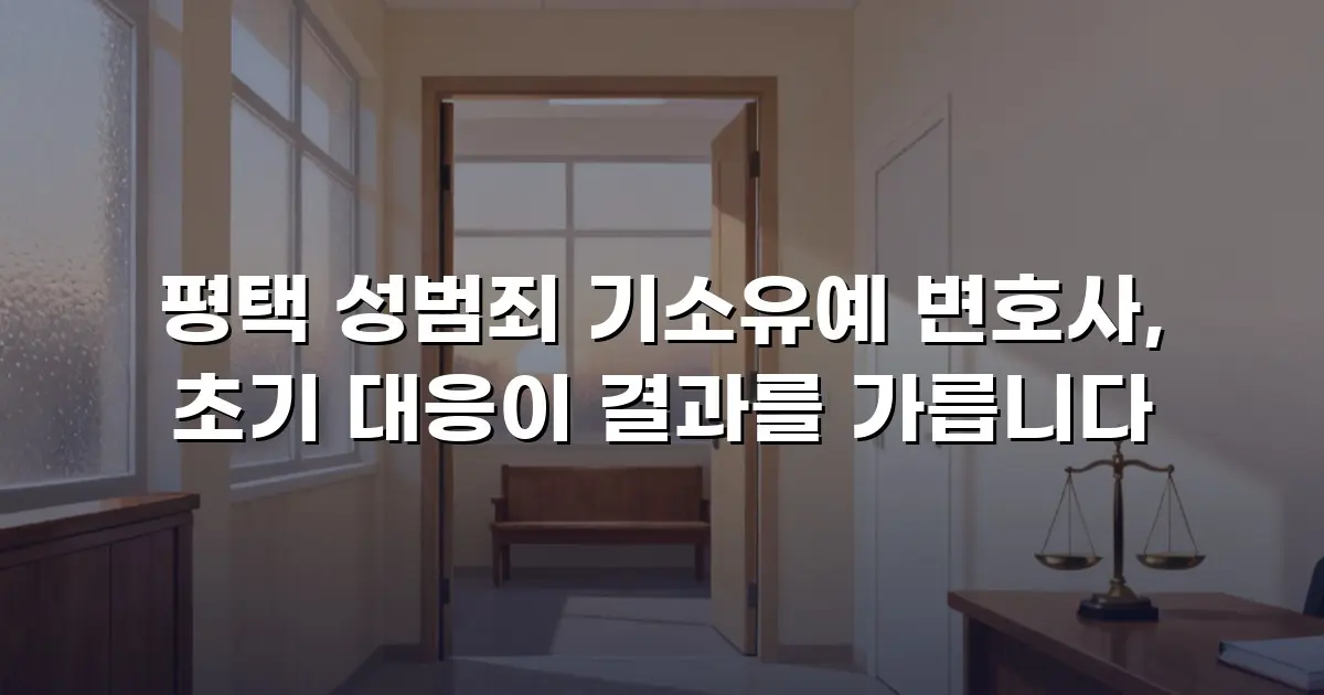 평택 성범죄 기소유예 변호사, 초기 대응이 결과를 가릅니다