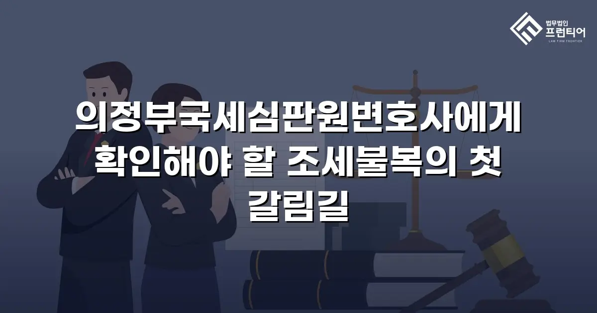 의정부국세심판원변호사에게 확인해야 할 조세불복의 첫 갈림길
