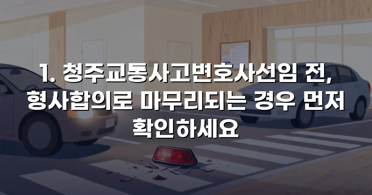 청주교통사고변호사선임 전, 형사합의로 마무리되는 경우 먼저 확인하세요