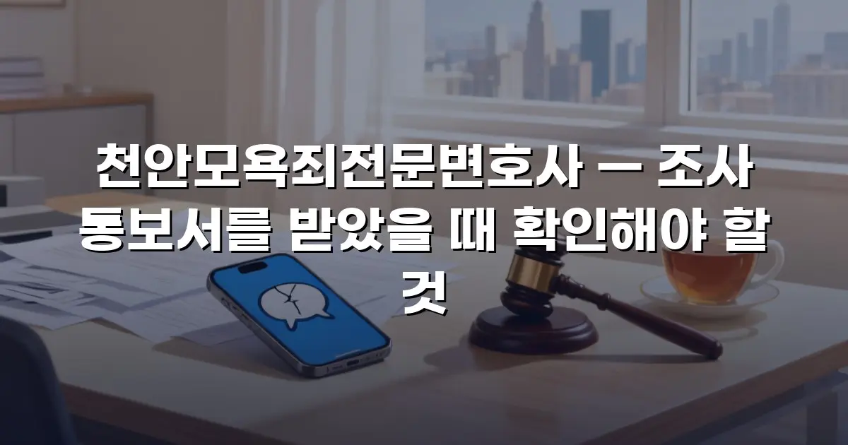 천안모욕죄전문변호사 — 조사 통보서를 받았을 때 확인해야 할 것