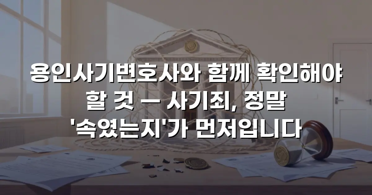 용인사기변호사와 함께 확인해야 할 것 — 사기죄, 정말 '속였는지'가 먼저입니다