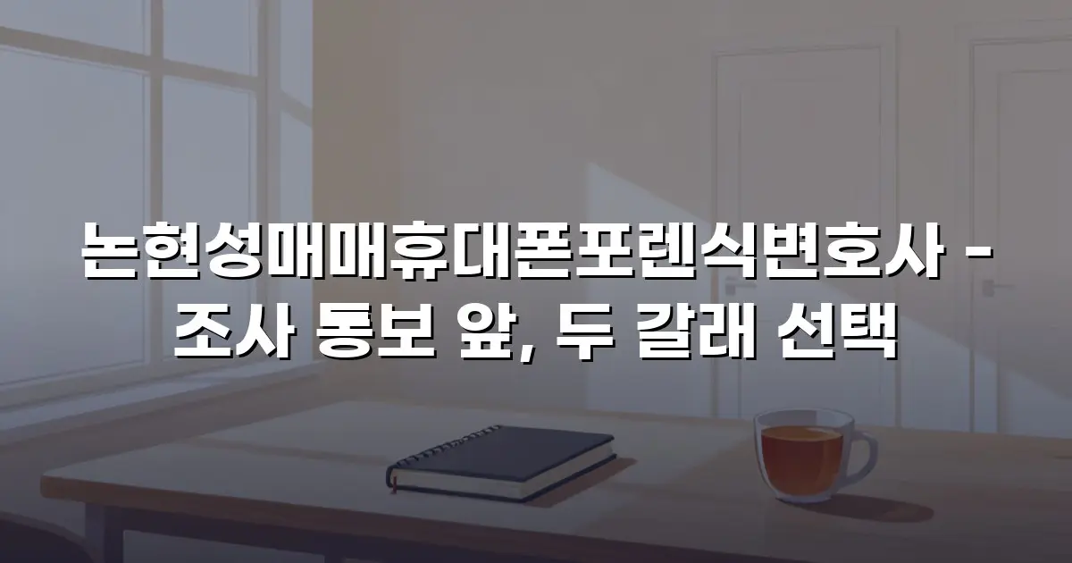 논현성매매휴대폰포렌식변호사 - 조사 통보 앞, 두 갈래 선택