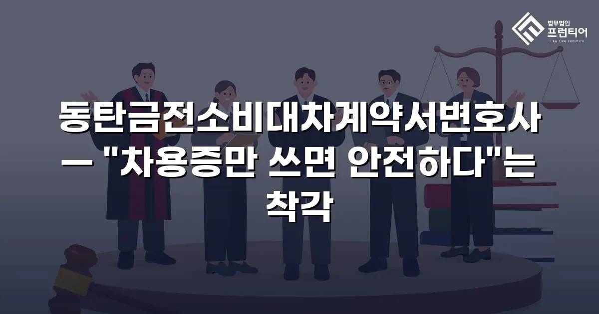 동탄금전소비대차계약서변호사 — "차용증만 쓰면 안전하다"는 착각