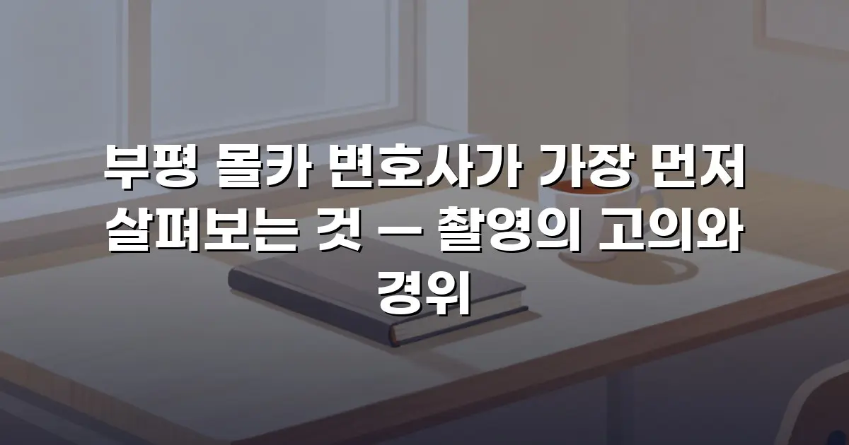 부평 몰카 변호사가 가장 먼저 살펴보는 것 — 촬영의 고의와 경위