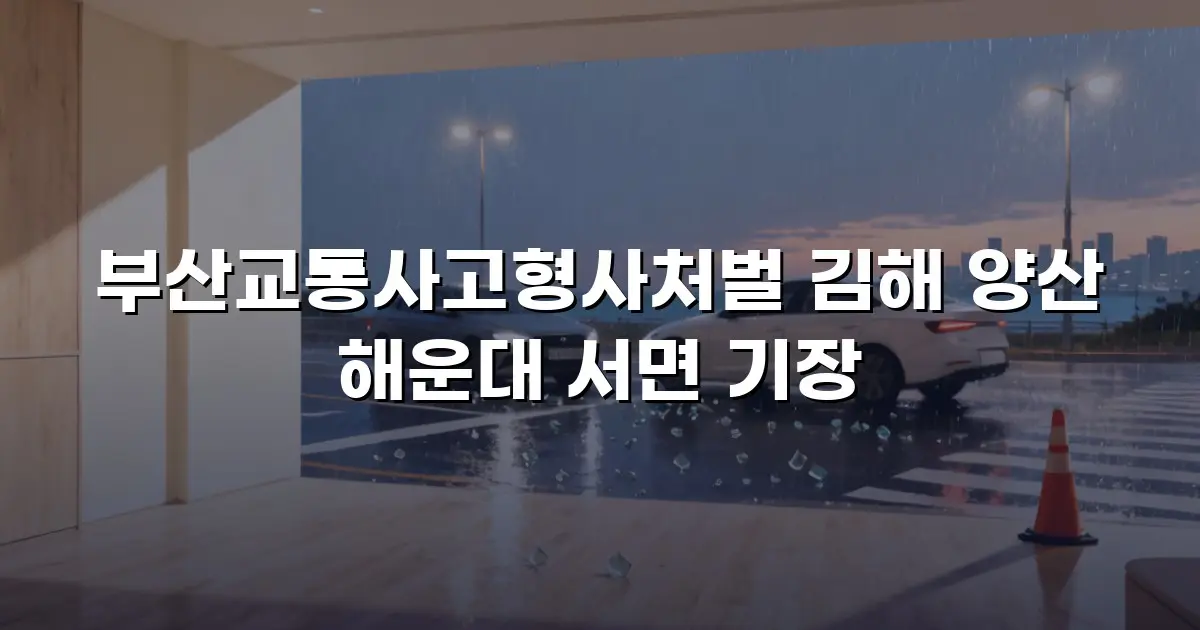 부산교통사고형사처벌 김해 양산 해운대 서면 기장