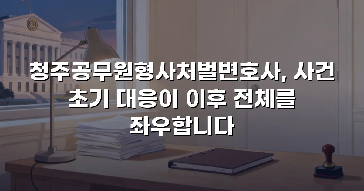 청주공무원형사처벌변호사, 사건 초기 대응이 이후 전체를 좌우합니다