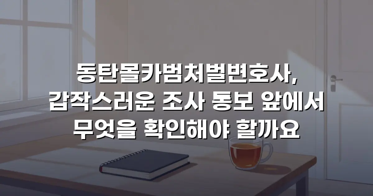 동탄몰카범처벌변호사, 갑작스러운 조사 통보 앞에서 무엇을 확인해야 할까요