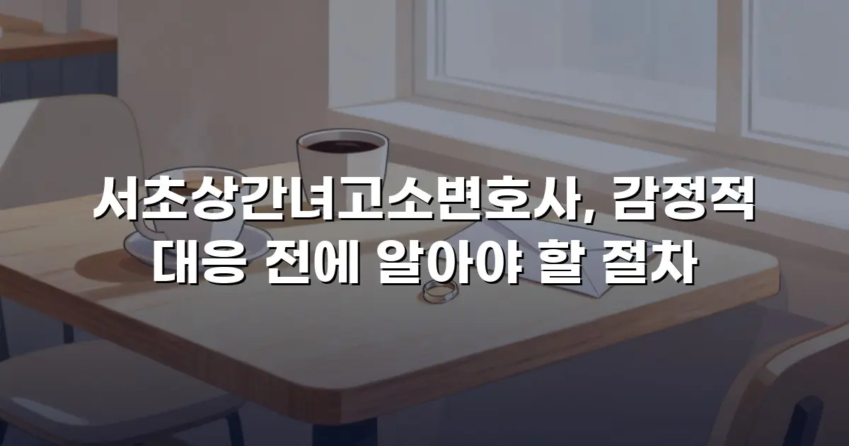 서초상간녀고소변호사, 감정적 대응 전에 알아야 할 절차