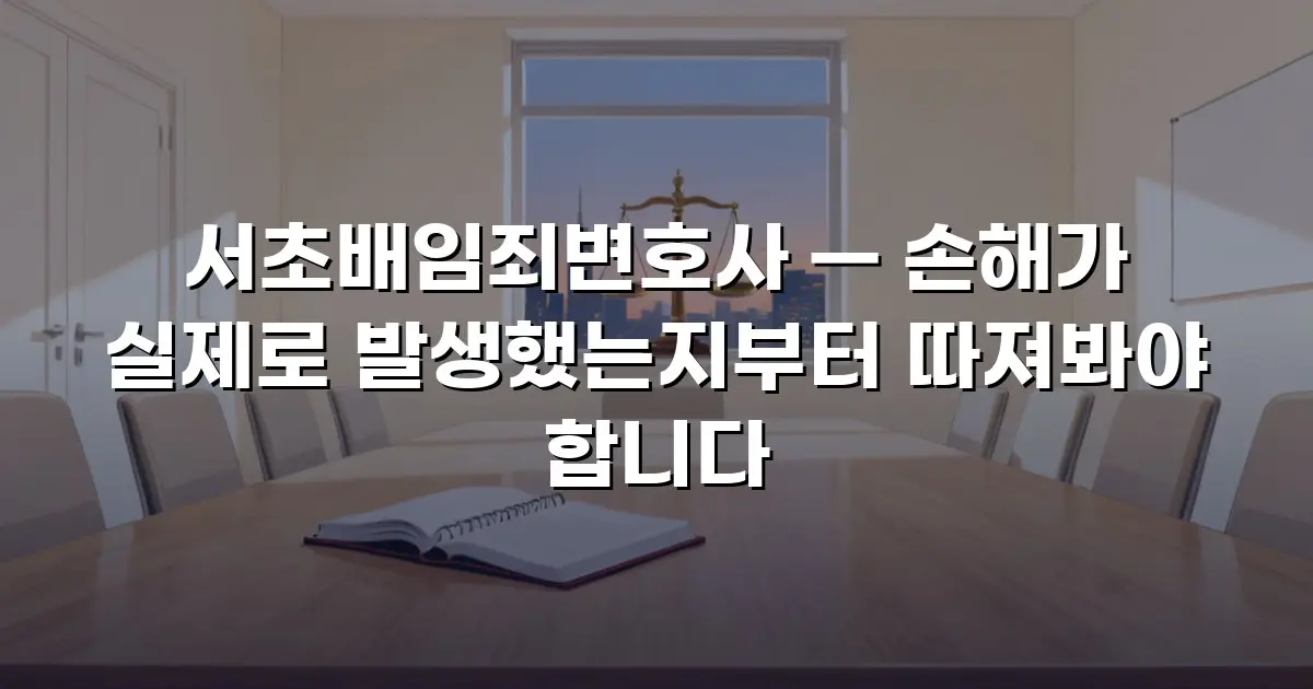 서초배임죄변호사 — 손해가 실제로 발생했는지부터 따져봐야 합니다
