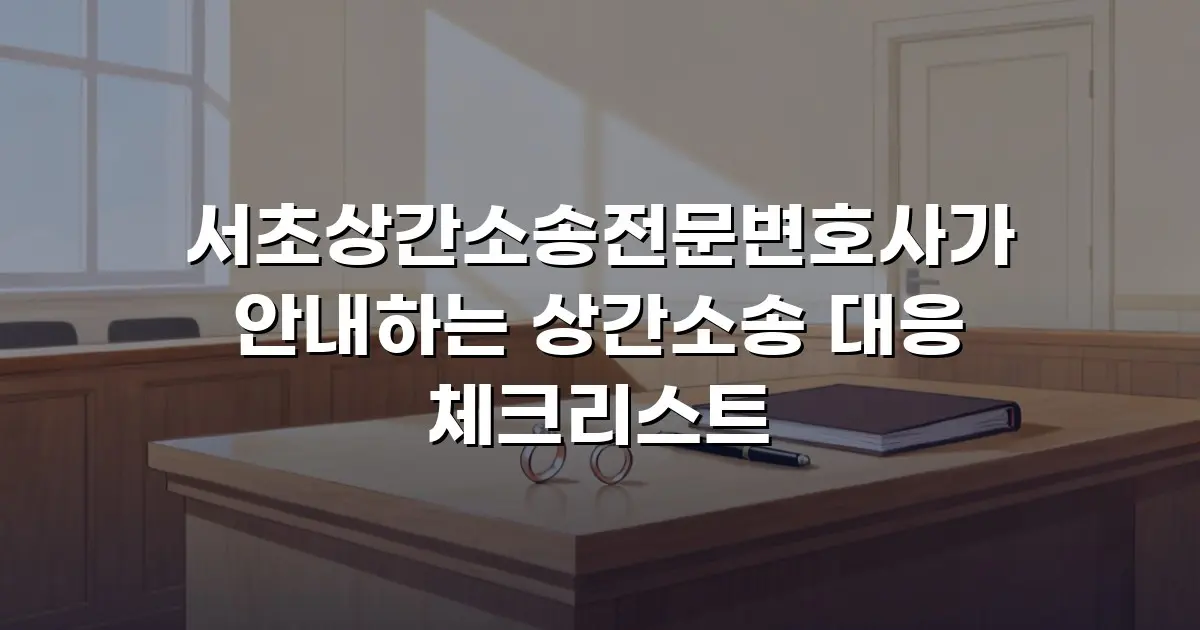 서초상간소송전문변호사가 안내하는 상간소송 대응 체크리스트