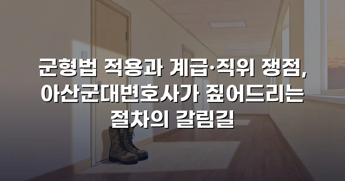 군형법 적용과 계급·직위 쟁점, 아산군대변호사가 짚어드리는 절차의 갈림길