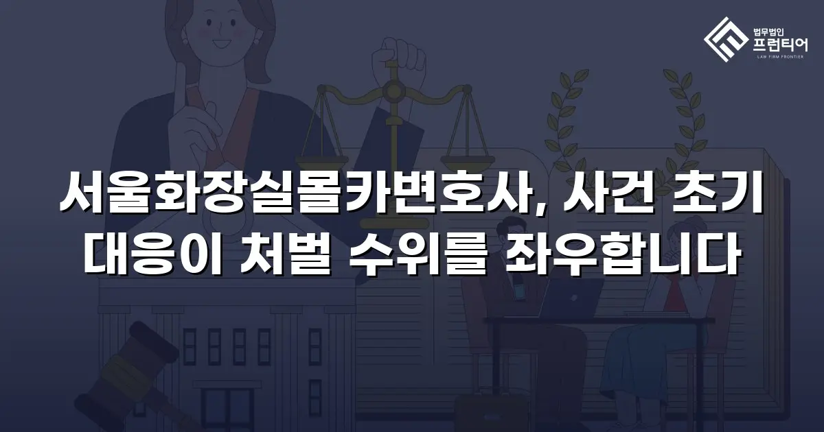서울화장실몰카변호사, 사건 초기 대응이 처벌 수위를 좌우합니다
