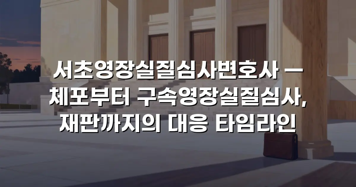 서초영장실질심사변호사 — 체포부터 구속영장실질심사, 재판까지의 대응 타임라인