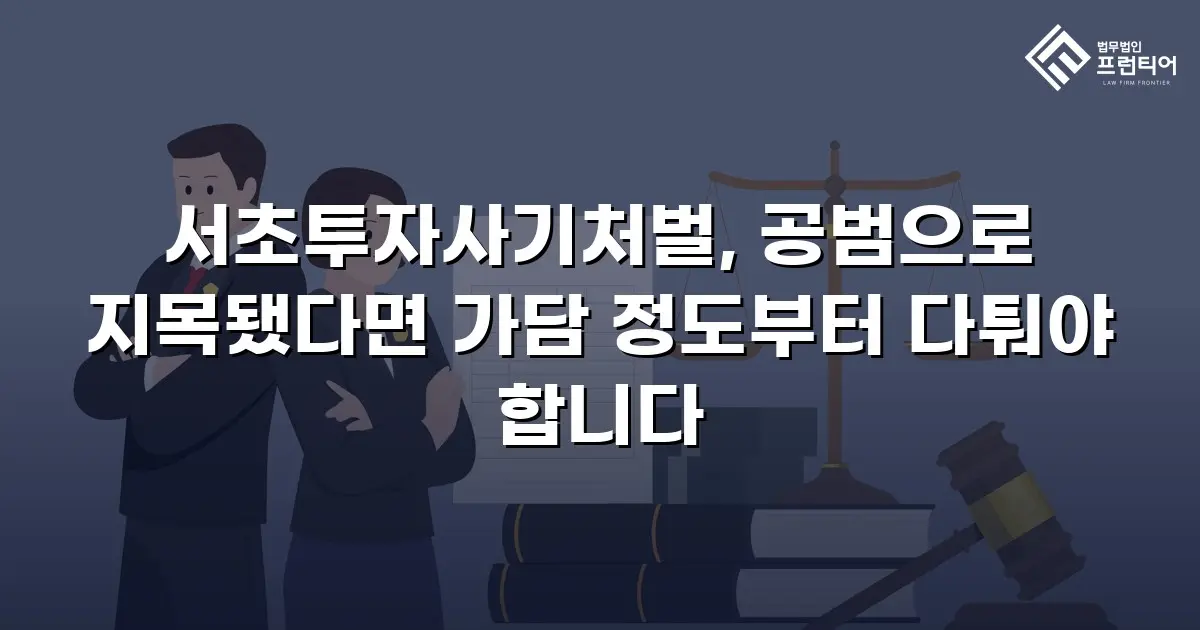 서초투자사기처벌, 공범으로 지목됐다면 가담 정도부터 다퉈야 합니다