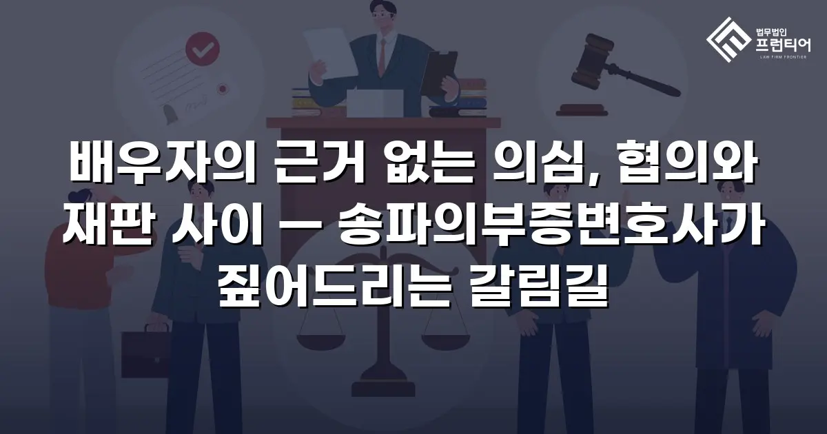 배우자의 근거 없는 의심, 협의와 재판 사이 — 송파의부증변호사가 짚어드리는 갈림길