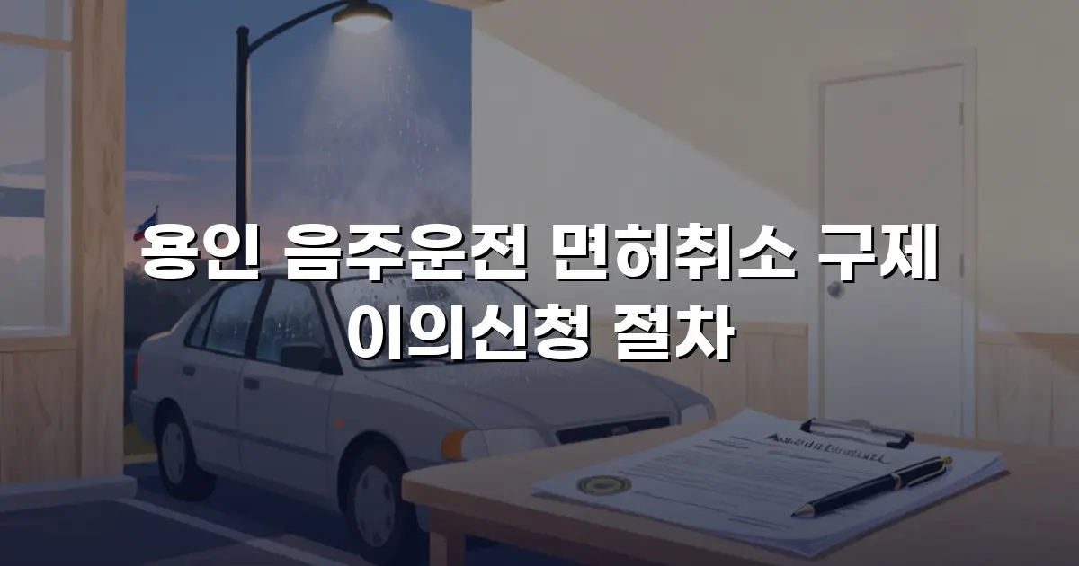 용인 음주운전 면허취소 구제 이의신청 절차