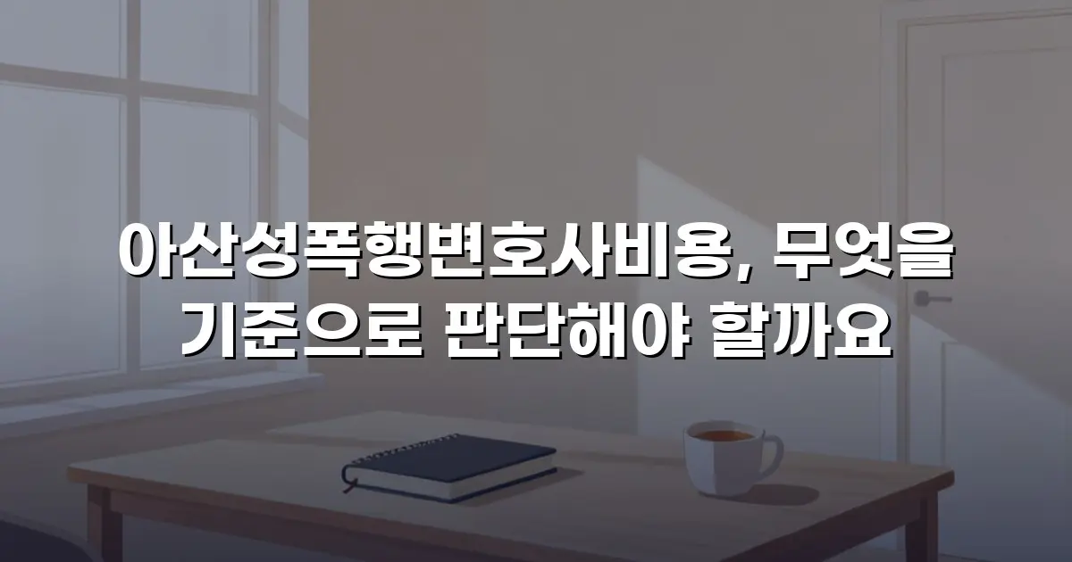 아산성폭행변호사비용, 무엇을 기준으로 판단해야 할까요
