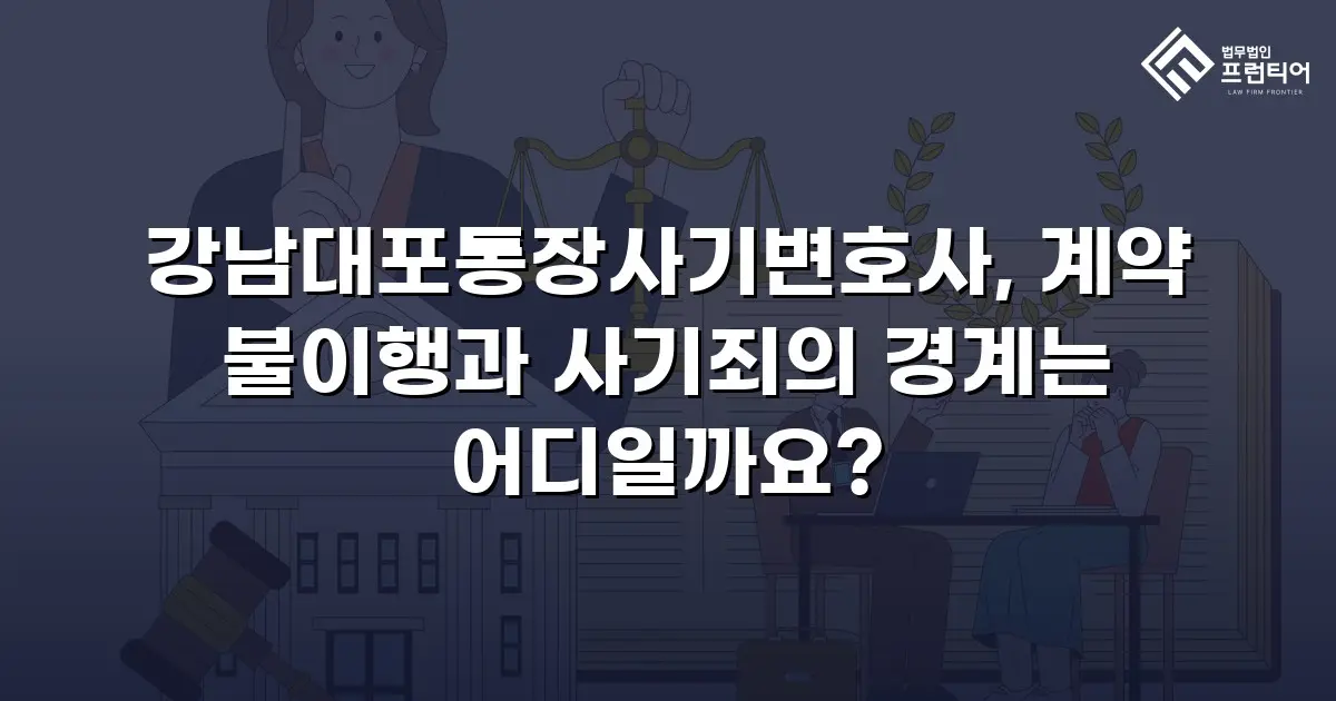 강남대포통장사기변호사, 계약 불이행과 사기죄의 경계는 어디일까요?