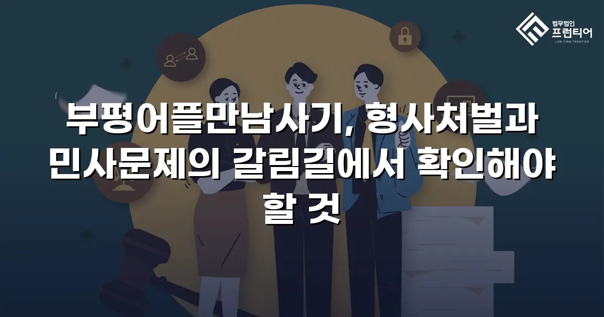 부평어플만남사기, 형사처벌과 민사문제의 갈림길에서 확인해야 할 것