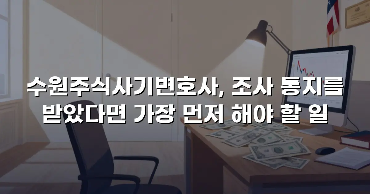 수원주식사기변호사, 조사 통지를 받았다면 가장 먼저 해야 할 일
