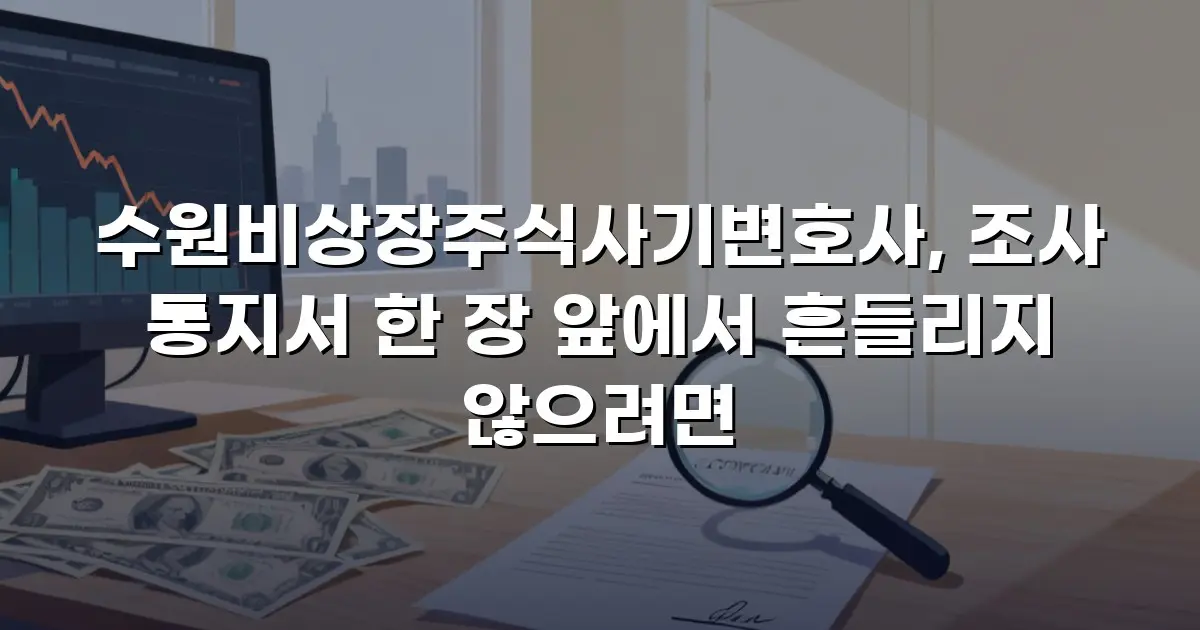 수원비상장주식사기변호사, 조사 통지서 한 장 앞에서 흔들리지 않으려면