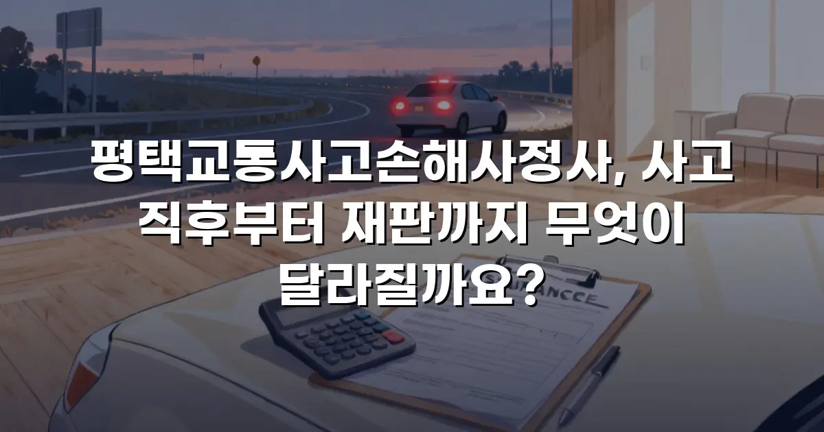 평택교통사고손해사정사, 사고 직후부터 재판까지 무엇이 달라질까요?