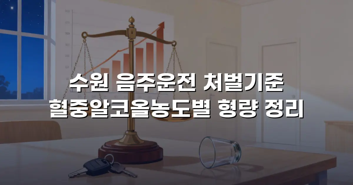 수원 음주운전 처벌기준 혈중알코올농도별 형량 정리