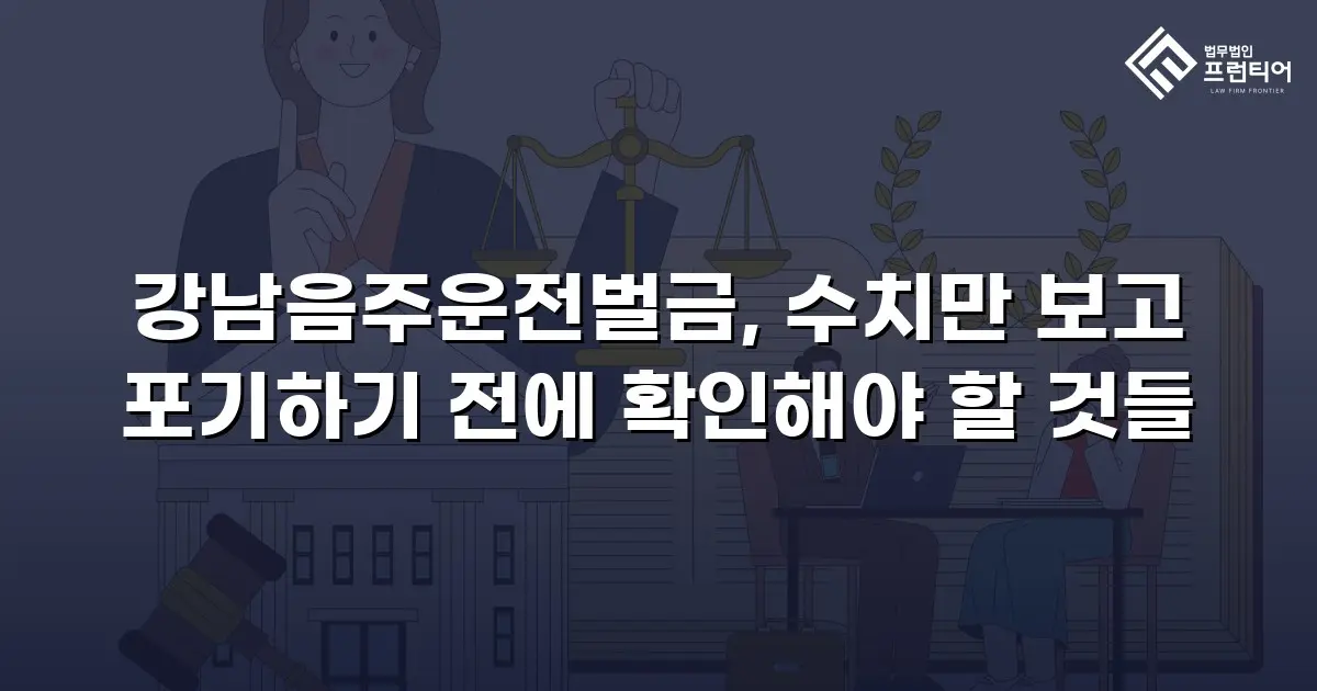 강남음주운전벌금, 수치만 보고 포기하기 전에 확인해야 할 것들