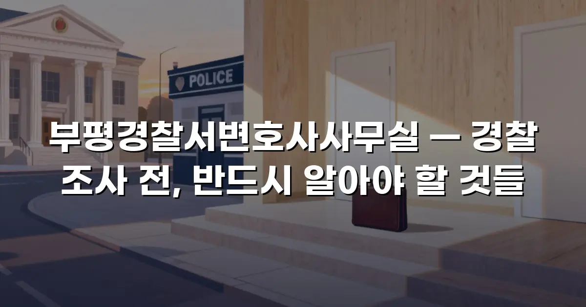 부평경찰서변호사사무실 — 경찰 조사 전, 반드시 알아야 할 것들