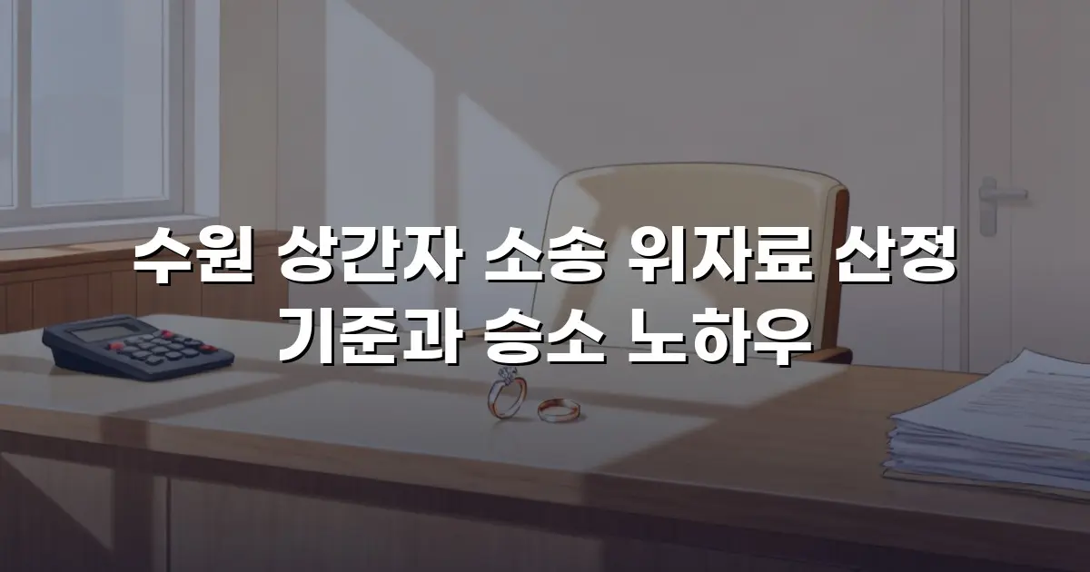 수원 상간자 소송 위자료 산정 기준과 승소 노하우