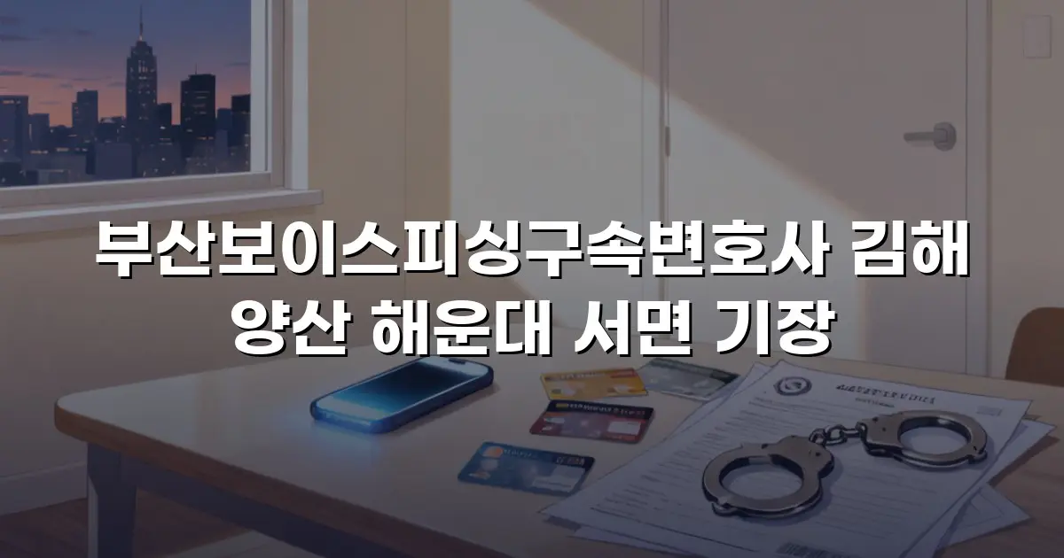 부산보이스피싱구속변호사 김해 양산 해운대 서면 기장