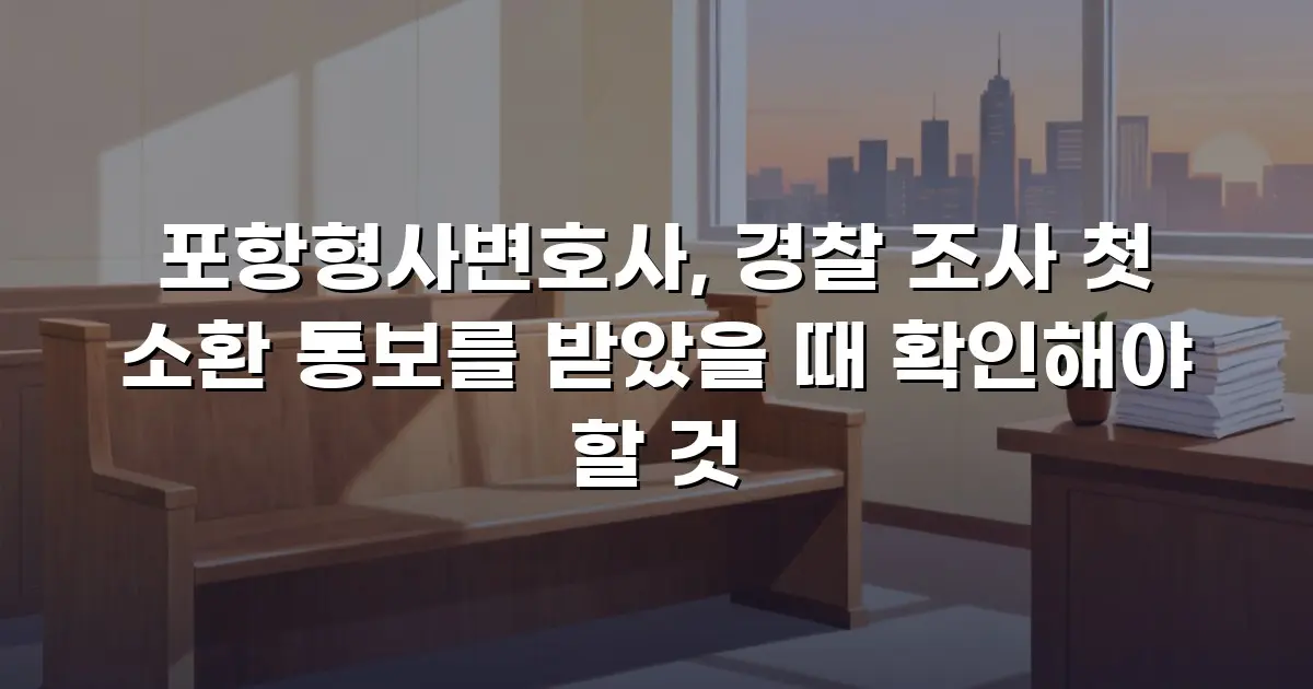 포항형사변호사, 경찰 조사 첫 소환 통보를 받았을 때 확인해야 할 것