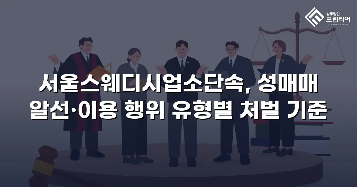 서울스웨디시업소단속, 성매매 알선·이용 행위 유형별 처벌 기준