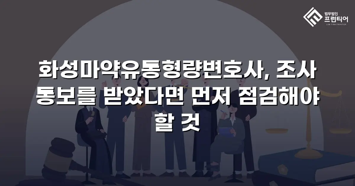 화성마약유통형량변호사, 조사 통보를 받았다면 먼저 점검해야 할 것
