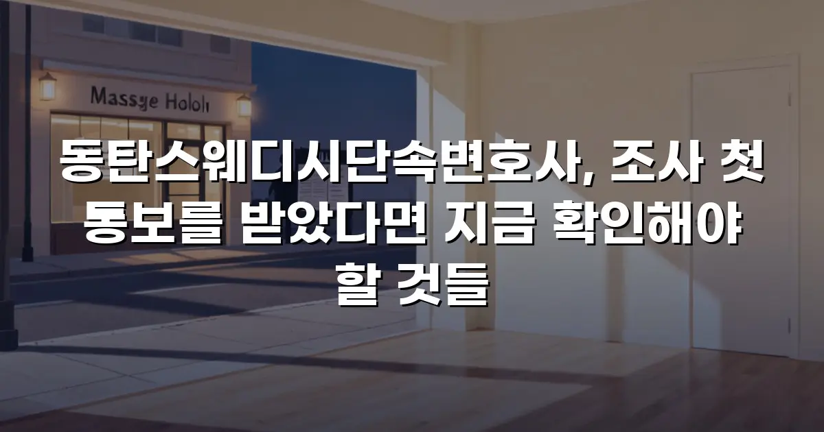 동탄스웨디시단속변호사, 조사 첫 통보를 받았다면 지금 확인해야 할 것들