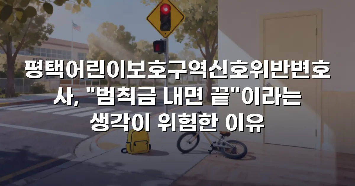 평택어린이보호구역신호위반변호사, "범칙금 내면 끝"이라는 생각이 위험한 이유