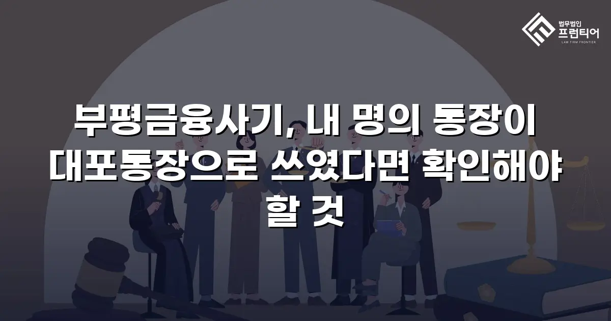 부평금융사기, 내 명의 통장이 대포통장으로 쓰였다면 확인해야 할 것