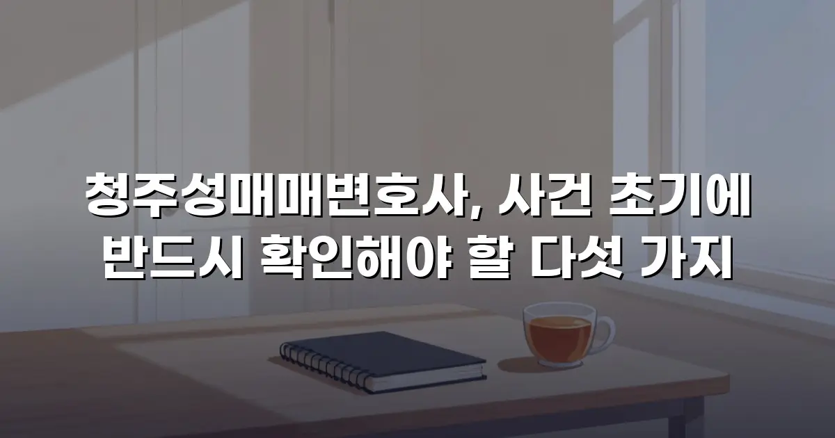 청주성매매변호사, 사건 초기에 반드시 확인해야 할 다섯 가지