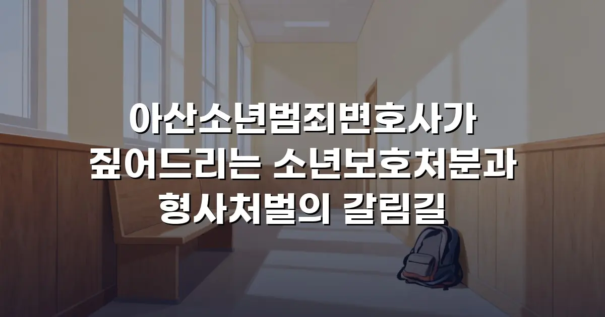 아산소년범죄변호사가 짚어드리는 소년보호처분과 형사처벌의 갈림길