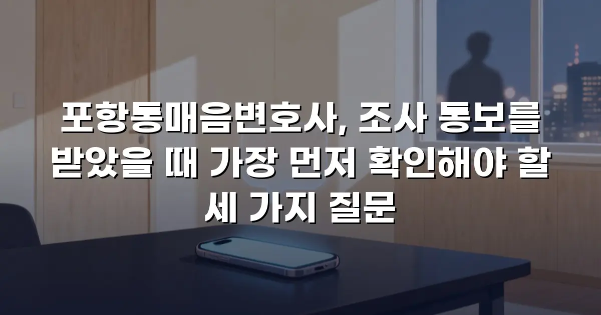 포항통매음변호사, 조사 통보를 받았을 때 가장 먼저 확인해야 할 세 가지 질문
