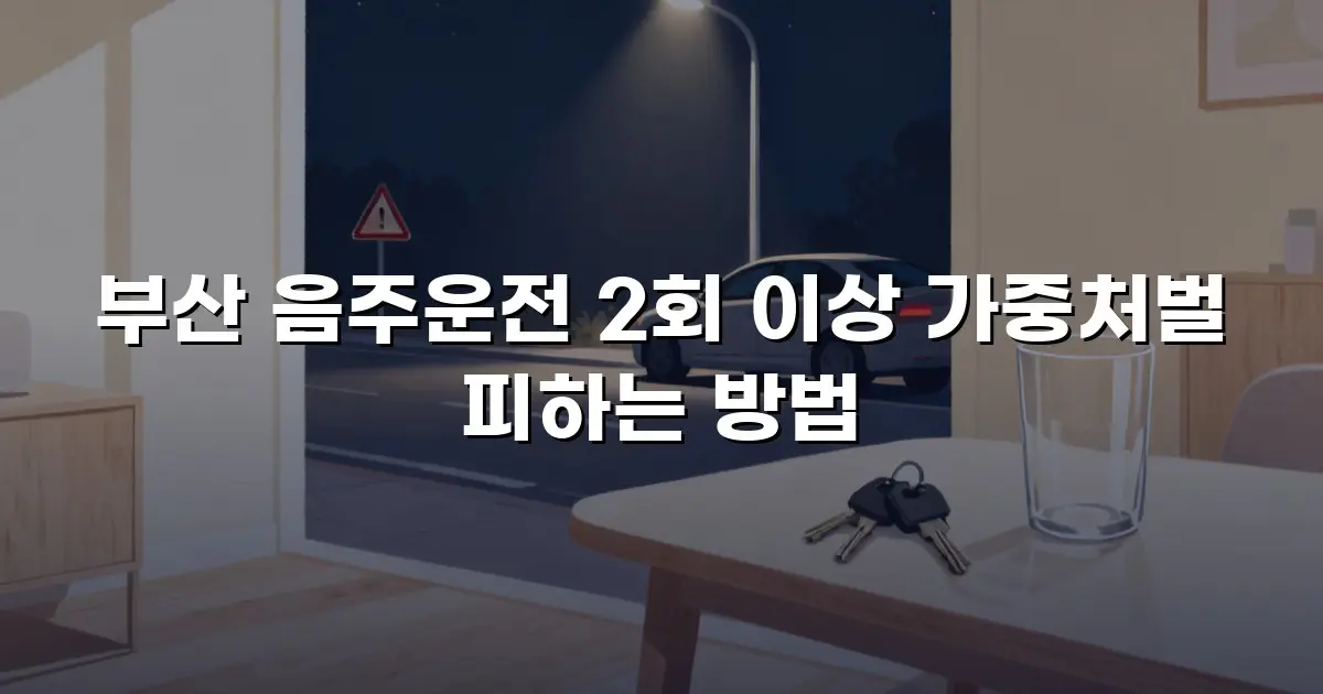 부산 음주운전 2회 이상 가중처벌 피하는 방법