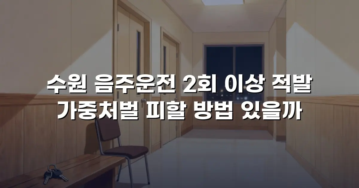 수원 음주운전 2회 이상 적발 가중처벌 피할 방법 있을까