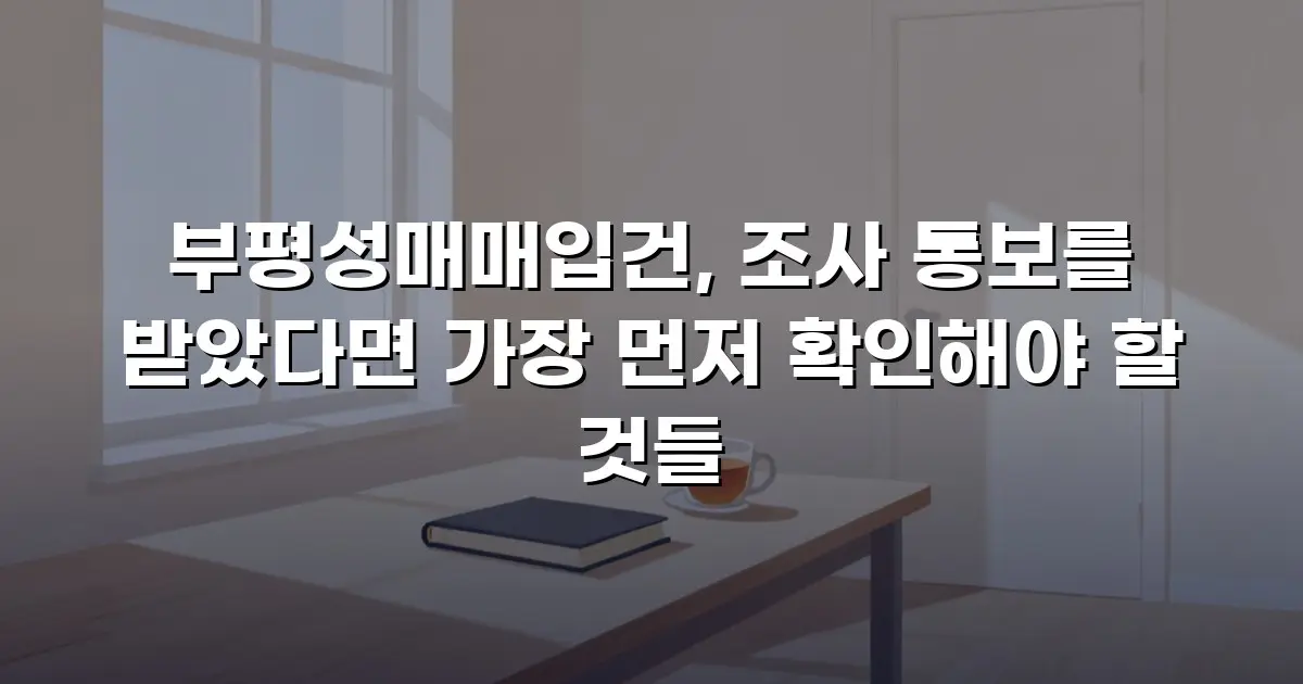 부평성매매입건, 조사 통보를 받았다면 가장 먼저 확인해야 할 것들