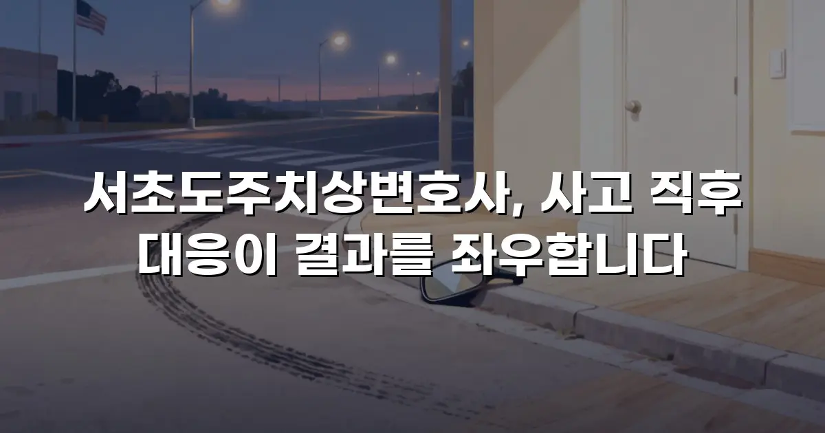 서초도주치상변호사, 사고 직후 대응이 결과를 좌우합니다