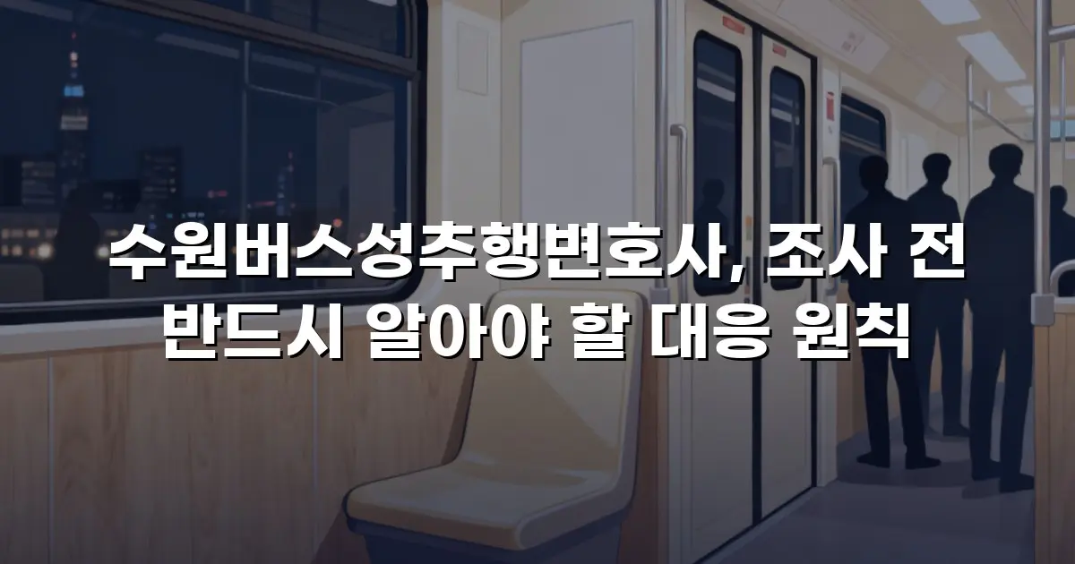 수원버스성추행변호사, 조사 전 반드시 알아야 할 대응 원칙