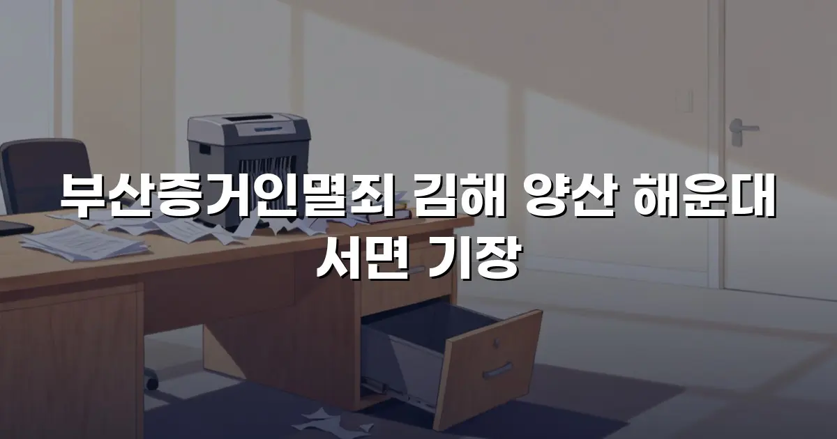 부산증거인멸죄 김해 양산 해운대 서면 기장