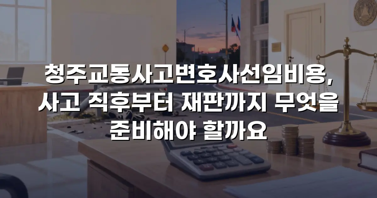 청주교통사고변호사선임비용, 사고 직후부터 재판까지 무엇을 준비해야 할까요