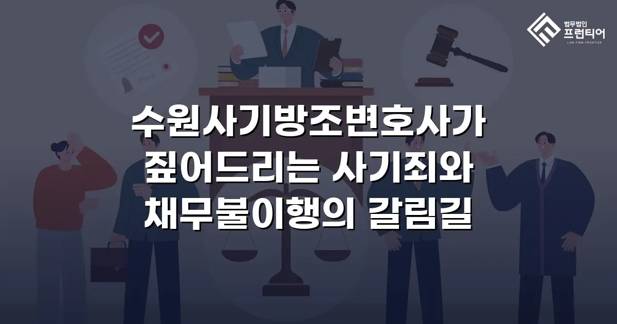 수원사기방조변호사가 짚어드리는 사기죄와 채무불이행의 갈림길