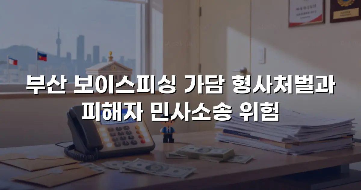 부산 보이스피싱 가담 형사처벌과 피해자 민사소송 위험